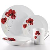 Winston Porter Guadaloue 16 Piece Dinnerware Set, Service for 4 Porcelain/Ceramic in Red/White | Wayfair F789C9D8DBE84C5CA4ECDDC7585D8172