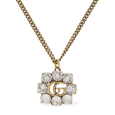 Gg Marmont Necklace W/ Crystal - Metallic - Gucci Necklaces