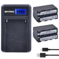 Lot de 2 batteries 5200mAh Akku + chargeur LCD USB pour Sony NP F750 NP F770 NP-F750 QM91D