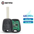 KEYYOU 433MHZ télécommande de voiture sans clé 2 boutons pour Peugeot 307 citroën C1 C3 clé de