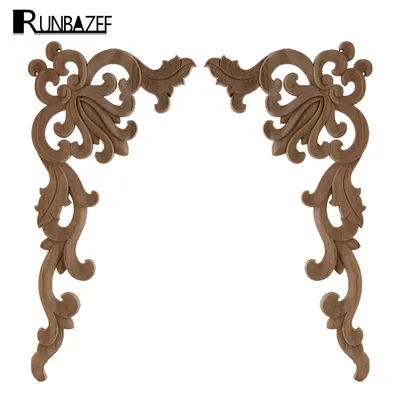 RUNBAZEF – Figurines artisanales Miniatures en bois garniture diagonale en bois Patch décoratif de