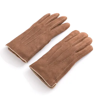 Gants d'extérieur en tissu suédé épais pour hommes écran tactile plus velours à l'intérieur style