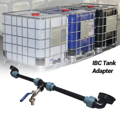 Adaptateur de robinet IBC en polyéthylène filetage précieux 1 tube 2 connecteurs incurvés
