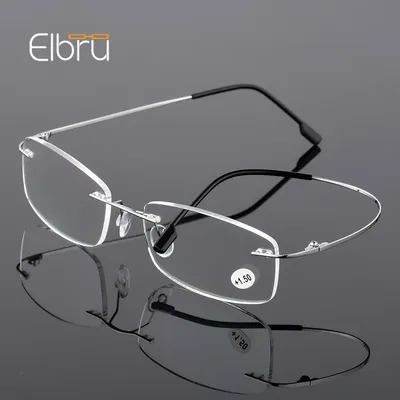 Elbru – lunettes de lecture ultralégères en titane à mémoire de forme sans monture pour hommes et