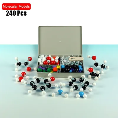Ensemble de produits chimiques 240 pièces Structure moléculaire modèle kit de liaison d'atomes en