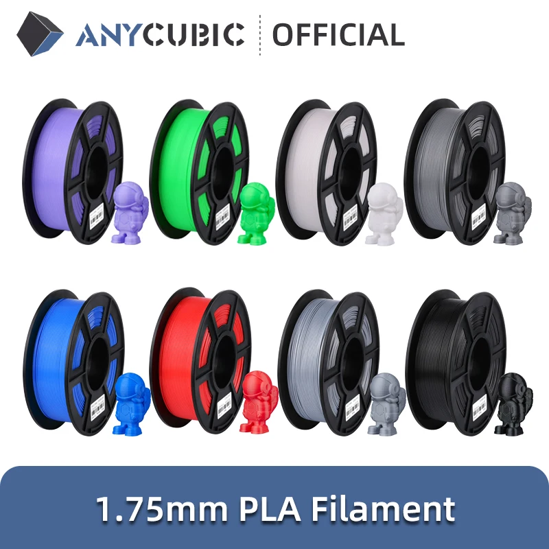 ANYCUBIC – Filament multicolore pour imprimante 3D PLA 1.75mm, 1 kg/rouleau, consommables en plastique et caoutchouc, matériau pour imprimante 3D FDM Kobra 2 Pro