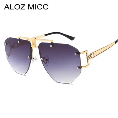 ALOZ MICC Respzed-Lunettes de soleil sans cadre pour femmes lunettes de soleil punk en métal de