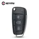 KEYYOU – coque de clé télécommande à 3 boutons pliable sans lame pour AUDI A2 A3 A4 A6 A6L A8 TT