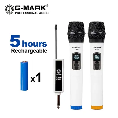 Microphone portable sans fil G-MARK x 120v batterie au Lithium pour enregistrement karaoké