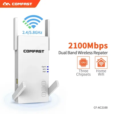 Répéteur WiFi double bande sans fil 1200M ~ 2100Mbps 2.4 go et 5.8 go longue portée