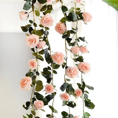 Guirlande de roses artificielles à accrocher décoration de maison mariage romantique en guirlande