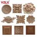 VZLX — Sculpture de fleurs en bois naturel moulures en bois non peintes figurines décoratives