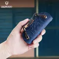 Porte-clés intelligent en cuir véritable fait à la main pour hommes et femmes portefeuille