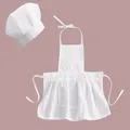 Mignon bébé Chef tablier et chapeau pour enfants Costumes coton mélangé Chef bébé blanc cuisinier
