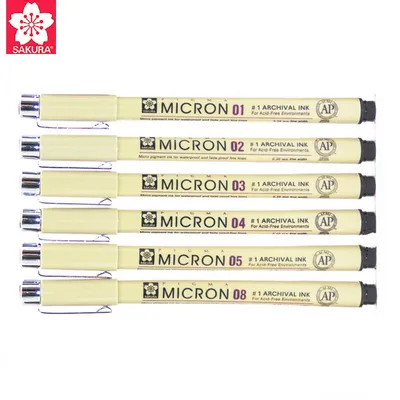 Pigma-Ensemble de stylos Sakura Micron marqueur à revêtement fin étanche peinture dessin