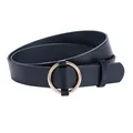 Ceinture ronde en cuir pour femme couleur or couleur argent sauvage sans broche sangle noire