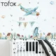 Tofok – autocollant mural de conte de fées d'avion aquarelle décoration murale de chambre