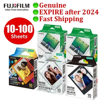 Fujifilm-Film carré original pour photo instantanée 10-100 feuilles pour appareils photo Fuji