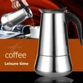 Machine à Expresso de Style Européen Cafetière Moka Percolateur Latte en Acier Inoxydable 304 avec