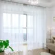 BILEEHOME-Rideaux de fenêtre transparents en tulle blanc uni rideaux modernes en organza rideaux