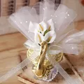 Boîte à Bonbons en Cygne Acrylique Magnifique Fleur de Lis Mariage Cadeau Baby Shower Dragée