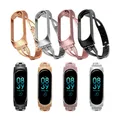 Bracelet en acier inoxydable pour Mi Band 4 5 6 7 bracelet Bling pour femme habillée bracelet