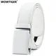 WOWTIGER – ceinture en cuir véritable pour homme largeur 3.5cm boucle automatique noir et blanc