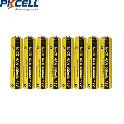 PKCELL – batterie Rechargeable NICD 1.2V AAA 400mAh lampes solaires jouets alimenté par un