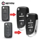 KEYYOU – coque de clé de voiture pliable à 2/3 boutons pour Peugeot 306 407 807 Partner pour