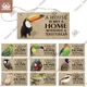 Putuo décor oiseaux signe Plaque suspendue en bois signes d'animaux en bois belle amitié pendentif