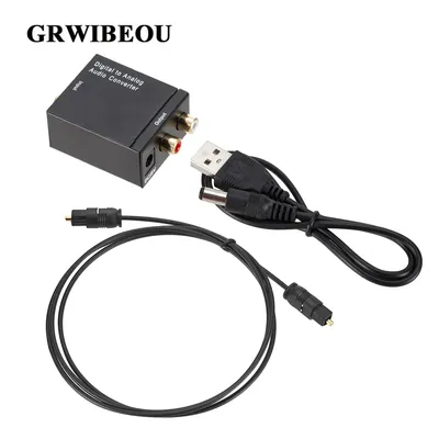 GRWIBEOU — Convertisseur audio numérique-analogique fibre optique Toslink signal coaxial vers RCA
