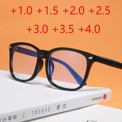 Lunettes de lecture carrées pour hommes et femmes lunettes de presbytie à la mode dioptrie + 1.0 +