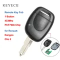 Keyecu – clé télécommande de remplacement pour voiture 1 bouton 433MHz avec puce PCF7946 pour