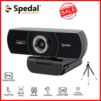Spedal-Webcam HD 1080P 60fps USB avec microphone caméra pour PC Twitch Skype OBS conférence vapeur