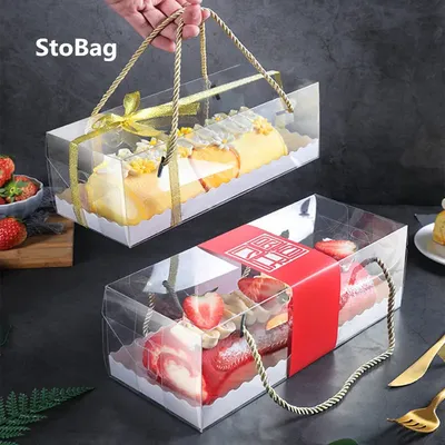 StoBag – boîtes transparentes avec fond en papier 10 pièces fourre-tout décoration de gâteau