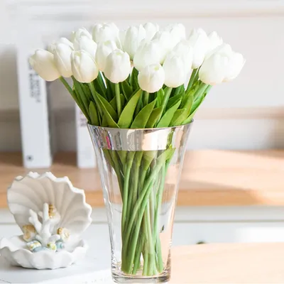 10/30 pièces tulipe fleurs artificielles vraie touche fleurs décor de mariage Simulation mariée