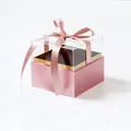 Boîte-cadeau carrée en acrylique avec ruban bouquet de roses artisanat surprise de Gand cadeau de