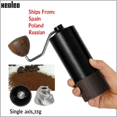 XEOLEO – moulin à café manuel Portable en aluminium broyeur de grains de café broyeur à bavure