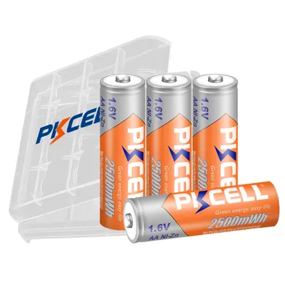 PKCELL – piles rechargeables ni-zn AA 2500mWh 1.6V 4 pièces piles 2A AA NIZN pour appareil photo