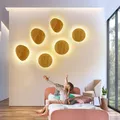 Eclipse Wandlamp-Applique Murale LED Ronde en Bois Design Nordique Moderne Nik Chambre oral et