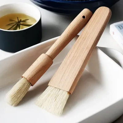 Brosses à huile de cuisine avec manche en bois brosse à badigeonner gril de barbecue outils de
