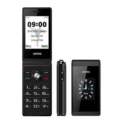 UNIWA – téléphone portable X28 2G GSM à clapet smartphone à gros bouton poussoir double Sim Radio