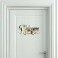 Autocollants de bienvenue pour plaque de porte de famille autocollant mural miroir en acrylique