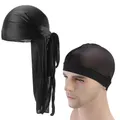 Durag-Turban en satin pour homme chapeau unisexe respirant hip hop long 7 5 pouces 2