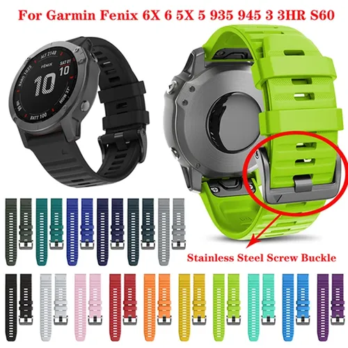 JKER 26mm 22mm bracelet en Silicone QuickFit pour Garmin Fenix 6X 6 7X 7 5X 5 935 945 965/Garmin Fenix 8 Epix Pro Gen/Tactix bracelet de montre