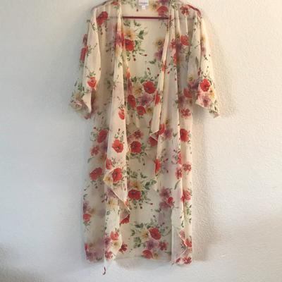 Lularoe Accessories | Cream Floral Lularoe Shirley | Color: Cream | Size: Small