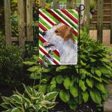 The Holiday Aisle® Bebe Jack Russell Terrier Candy Cane Holiday Christmas 2-Sided Garden Flag, Polyester in Gray/Green/Red | 15 H x 11 W in | Wayfair