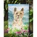 Red Barrel Studio® Mountain Flowers Yorkshire Terrier Yorkie 2-Sided Polyester 15 x 11.5 in. Garden Flag in Gray/Blue | 15 H x 11.5 W in | Wayfair