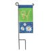 Winston Porter Hemmingway Daisy Burlap 2-Sided Polyester 8.5 x 4.5 in. Garden flag in Green/Blue | 8.5 H x 4.5 W in | Wayfair