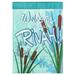 August Grove® Galnares Welcome to the Rivah 2-Sided Polyester Garden Flag in Blue/Brown/Green | 18 H x 13 W in | Wayfair